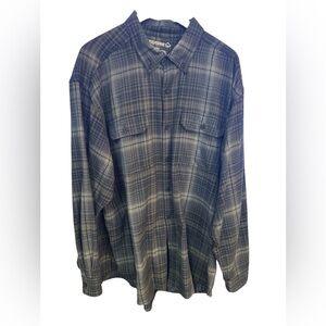 Wolverine Men's Flannel Plaid Button Down Shirt - Brown and Gray
